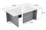 Hanah Home Mesa de Centro Vetrino Mármol Travertino Cristal Templado Melamina 105x40x65 cm